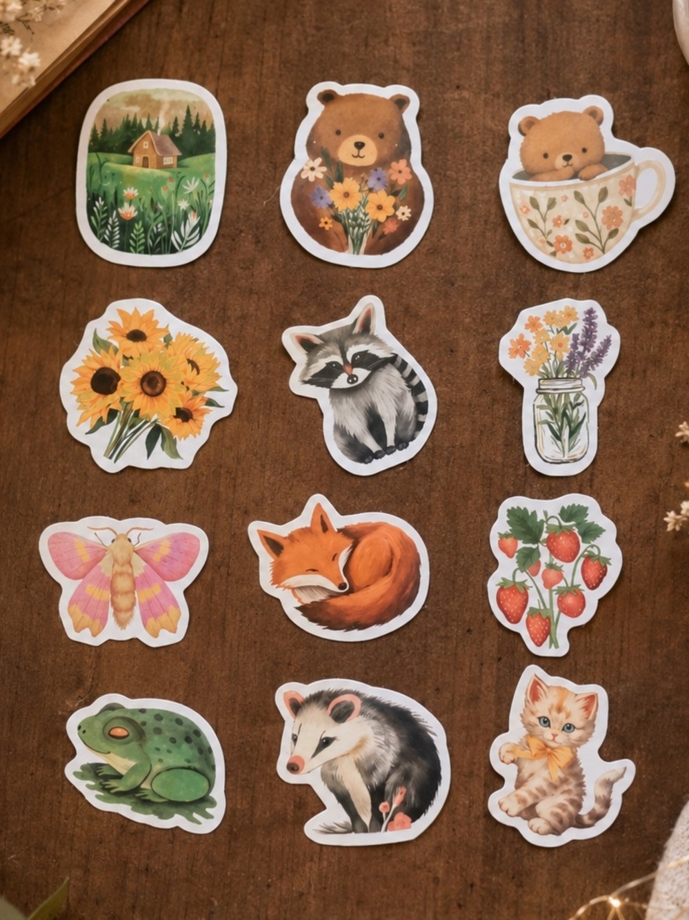 3 for $20 Cottagecore Woodland Animal Sticker Sheet 12 Pack Bundle New